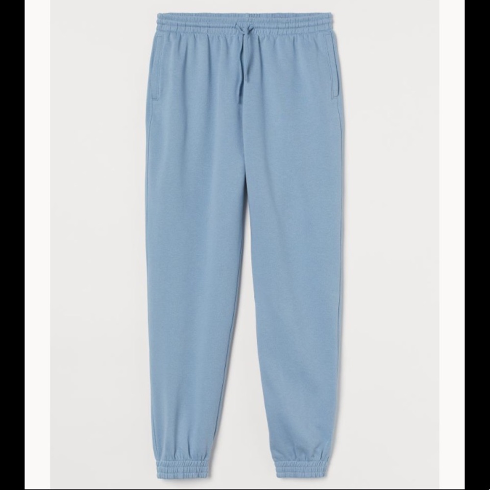 High waisted blue joggers
